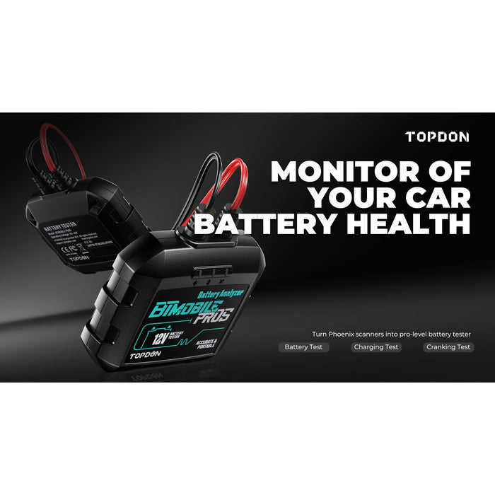 Black TOPDON BT Mobile ProS Battery Tester Vehicle Battery Testers