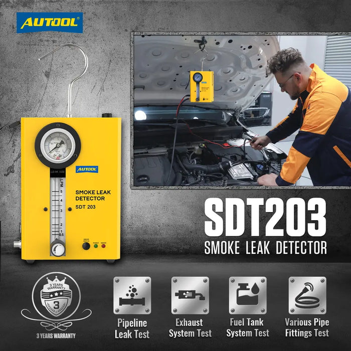 AUTOOL SDT203 12V Automotive Smoke Machine Leak Detector Testing Tool