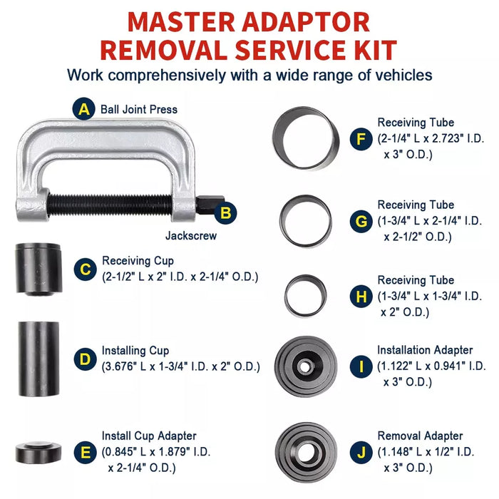 Dark Slate Gray DTNZ 4 in1 Ball Joint Service Auto Tool Kit 2WD & 4WD Car Repair Remover Installer ball joint installer