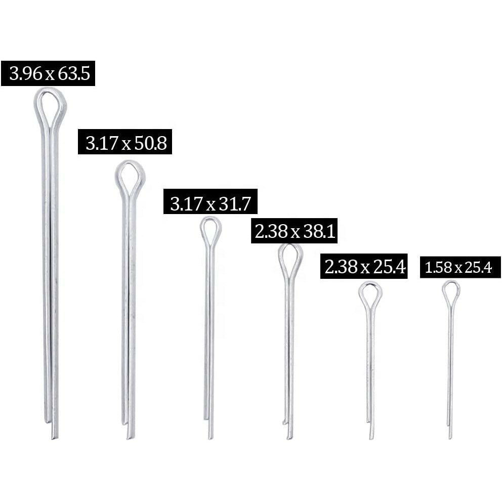 DTNZ 555Pcs Split Pin Heavy Duty Zinc Plated Cotter Pin Assortment Kit ...