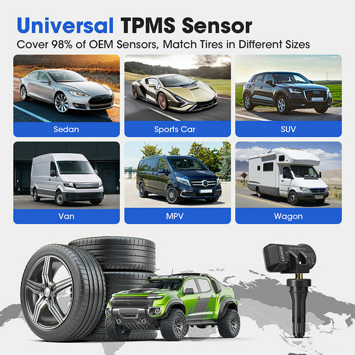 launch 2 in 1 universal tpms replacement sensor 315 mhz & 433 mhz