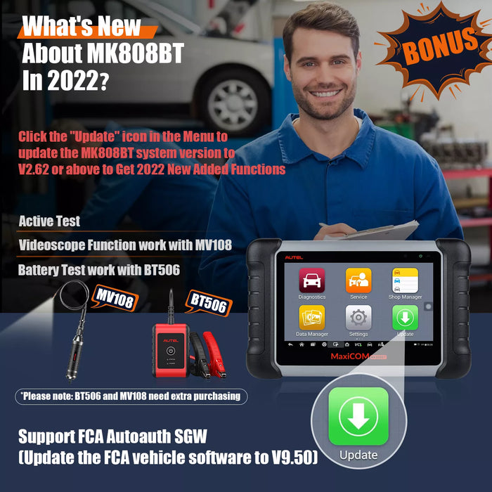 Dark Slate Gray AUTEL MaxiCOM MK808K-BT Full System Diagnostic Scan Tool, Bi-Directional Control Diagnostic Scanner