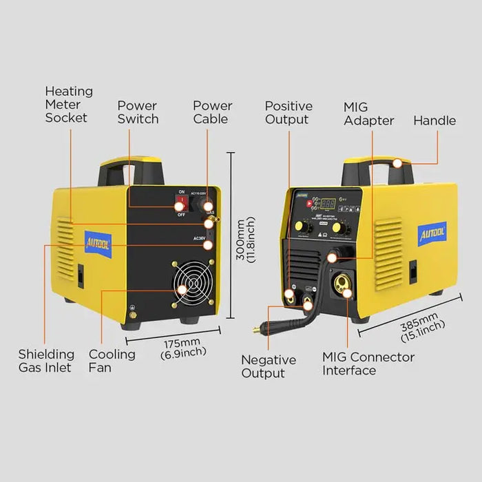 Light Gray AUTOOL M528 multifunctional Inverter Welding Machine 160A, MIG, TIG, ARC, IGBT Welding Machine