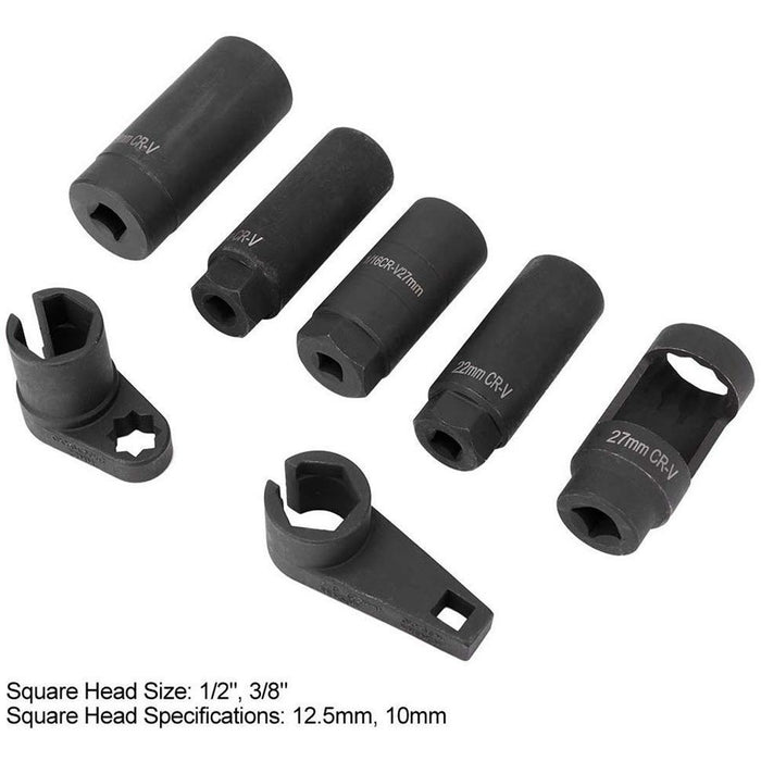 Dark Slate Gray DTNZ 7 Piece Oxygen Sensor Sockets Removal Set Sockets