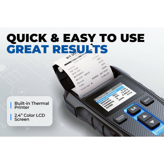 Dark Slate Gray TOPDON BT300P 12V & 24V Car Truck Battery Tester with Printer Vehicle Battery Testers