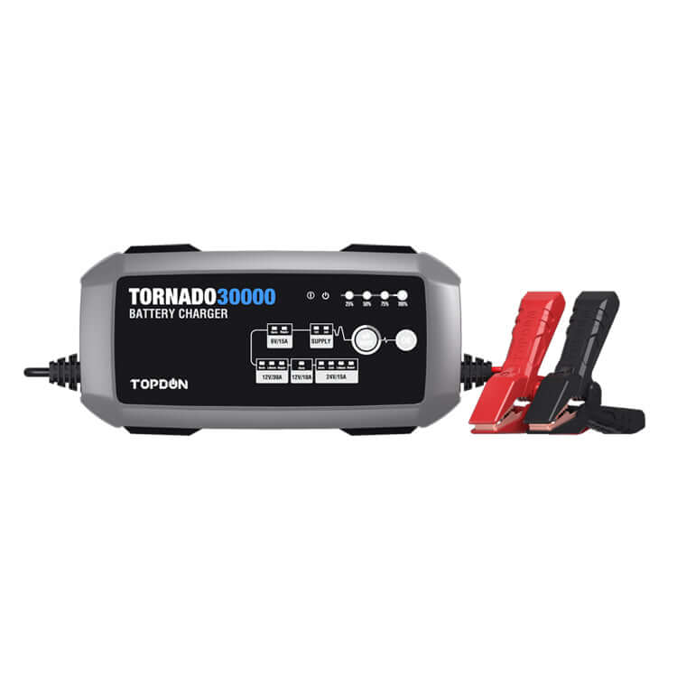 topdon t30a 6v-24v, 30a vehicle agm smart automatic battery charger