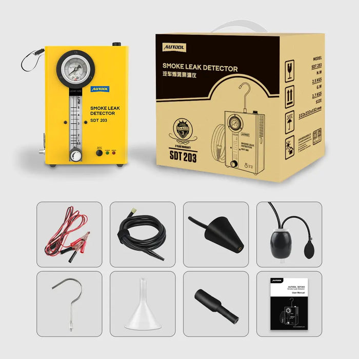 Light Gray AUTOOL SDT203 12V Automotive Smoke Machine Leak Detector Testing Tool Smoke Leak Detector