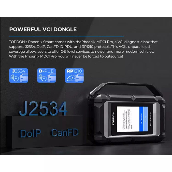 Dark Slate Gray TOPDON Phoenix Smart 12v/24v Cars & Truck Advanced Intelligent Diagnostic Scan Tool Vehicle Diagnostic Scanners