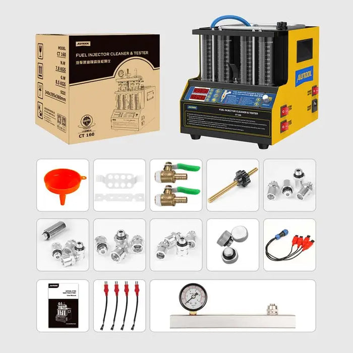 Antique White AUTOOL CT160 Fuel Injector Ultrasonic Cleaner & Injector Tester Fuel Injector Cleaner