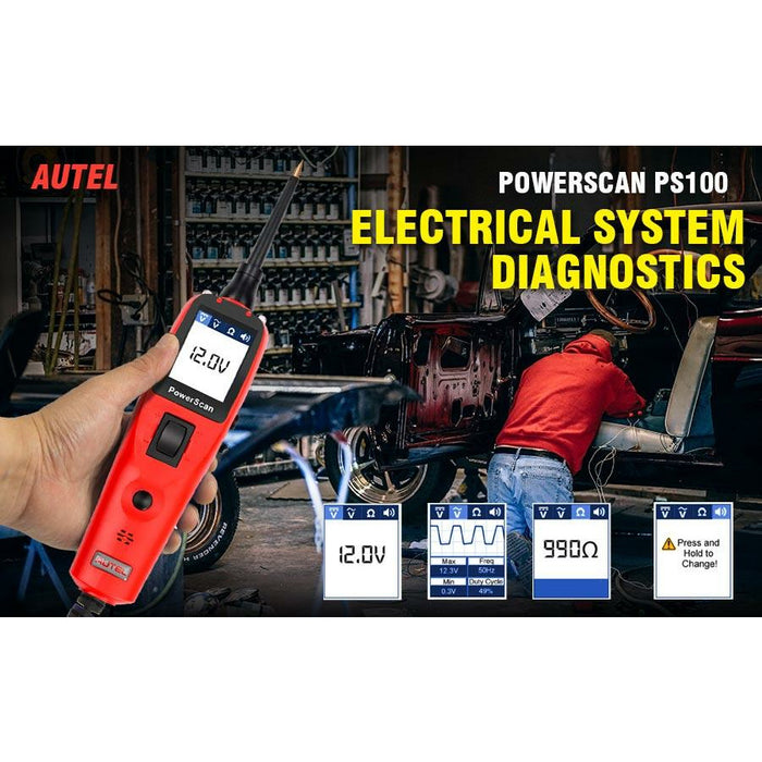 Dark Salmon AUTEL PowerScan PS100 Electrical Circuit System Diagnosis Tool Electrical Tester