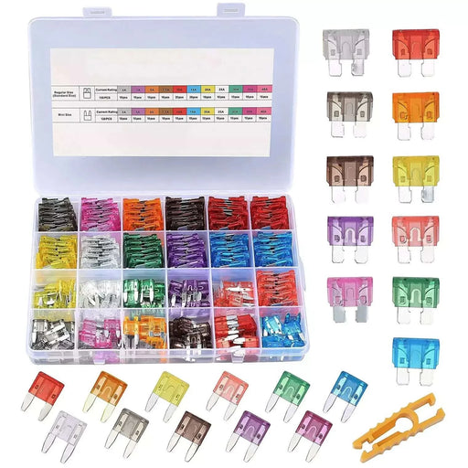 Light Gray DTNZ 250Pcs Car Fuses Assortment Kit, Blade Fuses Standard & Mini Size Fuse