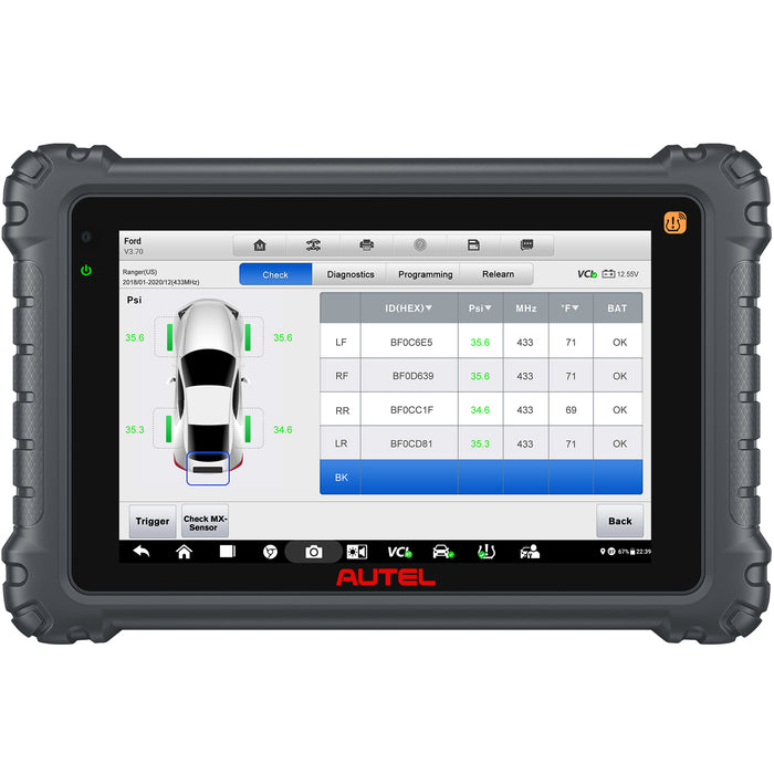 Lavender AUTEL MaxiCom MK906PRO TS, Diagnostic Scan Tool with TPMS Functions Vehicle Diagnostic Scanners