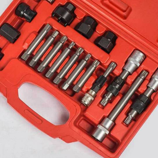 Chocolate DTNZ Alternator Free Wheel Pulley Removal Tool Set 18 Pieces Work shop tools
