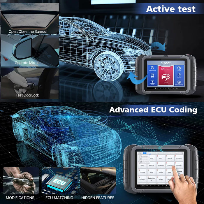 Black XTOOL D8 BT Diagnostic Scanner, Bidirectional,Key Programmer, Odometer Vehicle Diagnostic Scanners