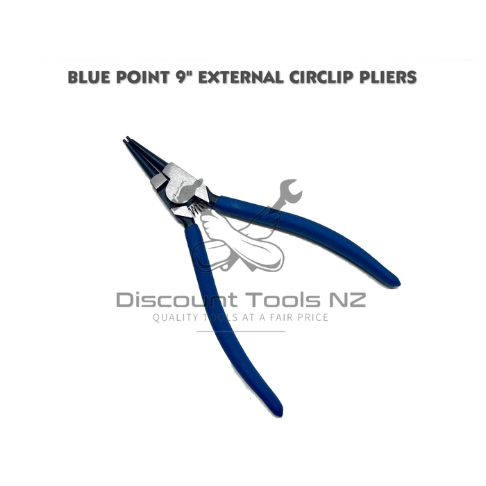 Light Gray Blue Point External Circlip Pliers 9" Straight 40-100mm