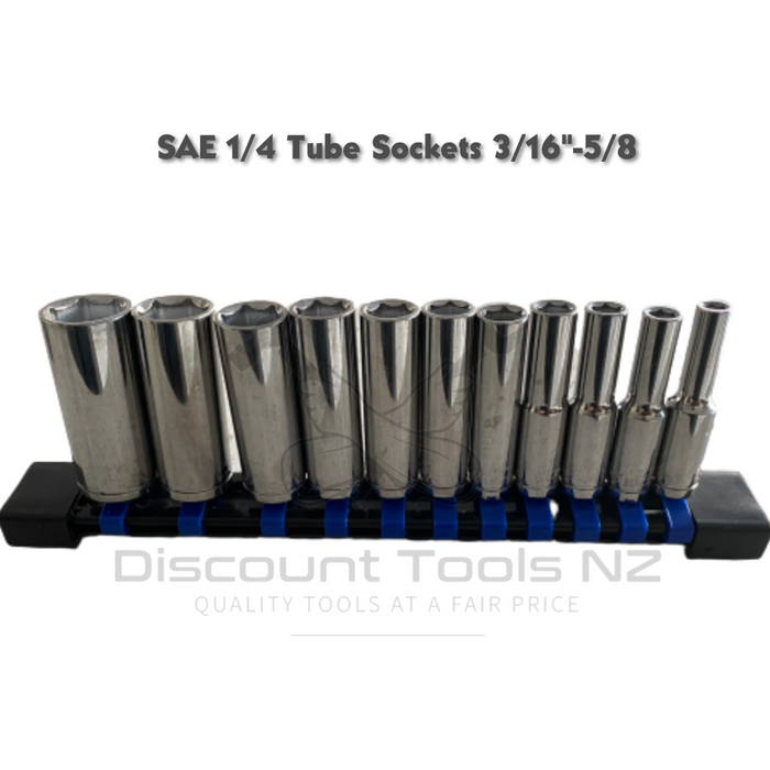 Dark Slate Gray Blue Point SAE 1/4 Tube Sockets 3/16"-5/8 Sockets