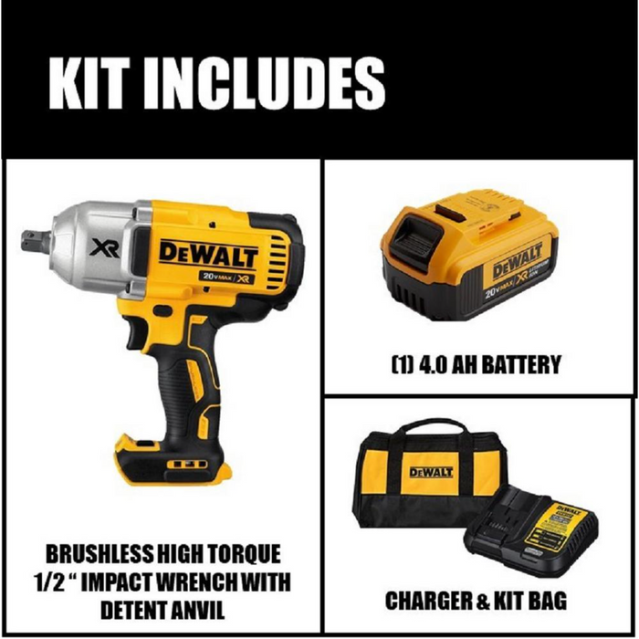 dewalt 20-volt max xr brushless high torque 1/2 in. impact wrench kit