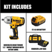 Black DeWalt 20-Volt MAX XR Brushless High Torque 1/2 in. Impact Wrench Kit Impact Wrench