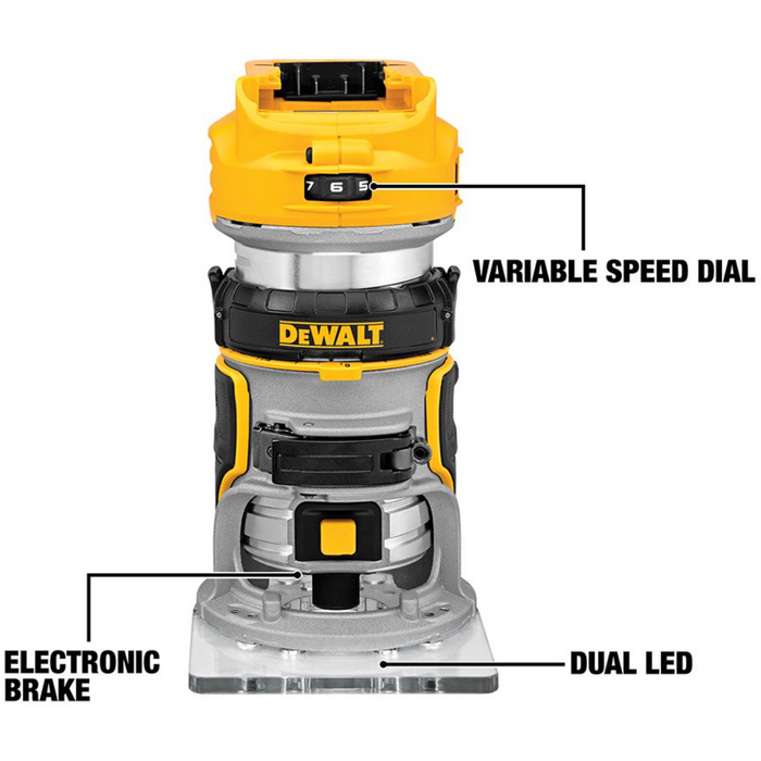 Rosy Brown DeWalt 18-20 Volt MAX XR Lithium-Ion  Brushless Router (Tool-Only) DCW600 Router