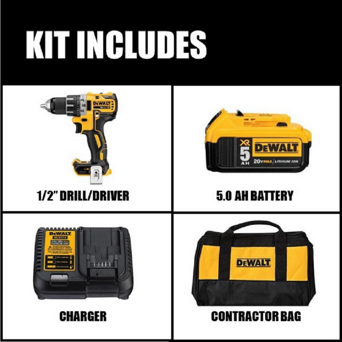 dewalt 20-volt max xr brushless 1/2 drill/driver kit 5.0ah