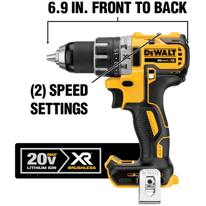 Tan DeWalt 20-Volt MAX XR Brushless 1/2 Drill/Driver Kit 5.0AH Drills