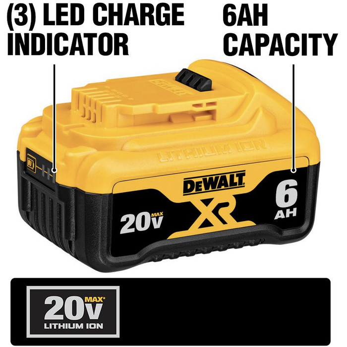 DeWalt 18v 20v Max Premium XR 6.0ah Lithium Ion Battery Discount Tools NZ