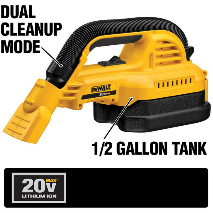 Dewalt 18 20V MAX Cordless 1 2 Gal. Wet Dry Portable Vacuum Tool
