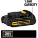 dewalt 18-20 volt max compact lithium-ion 1.5ah battery pack