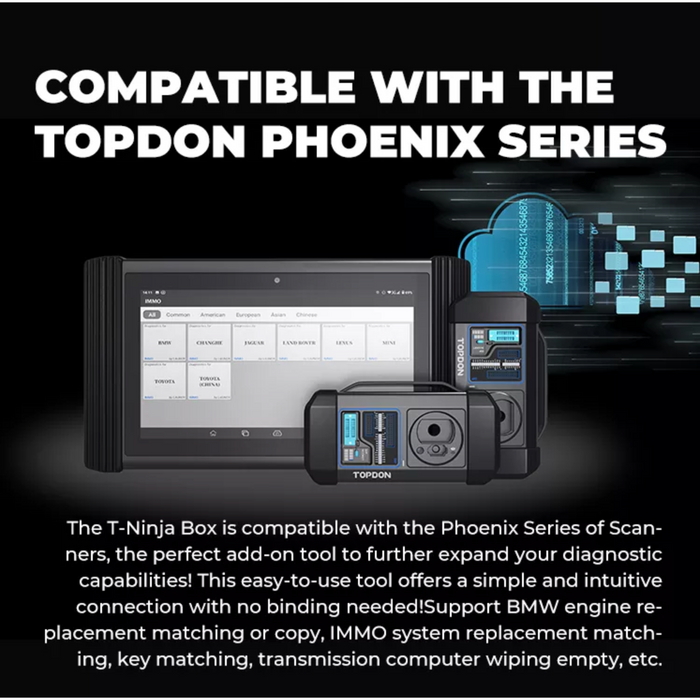 Black TOPDON T Ninja Box Advanced Immobilizer & Key Programmer Vehicle Diagnostic Scanners