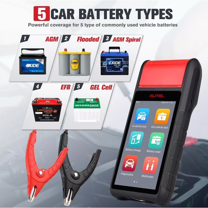 Dark Slate Gray AUTEL MaxiBAS BT608E Battery Tester, Electrical System Analyser Battery Tester