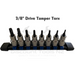 Dark Slate Gray Blue Point 3/8" Drive Tamper-Proof Torx Bits T10 - T55, 10 Sockets Sockets