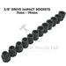 Dark Slate Gray Blue Point 3/8" Drive Impact Sockets 8mm - 19mm Tool Sockets