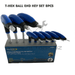 Dark Slate Gray Blue Point Tools T-Hex Ball End Key Set 8pcs BLWBS8 Hex Keys