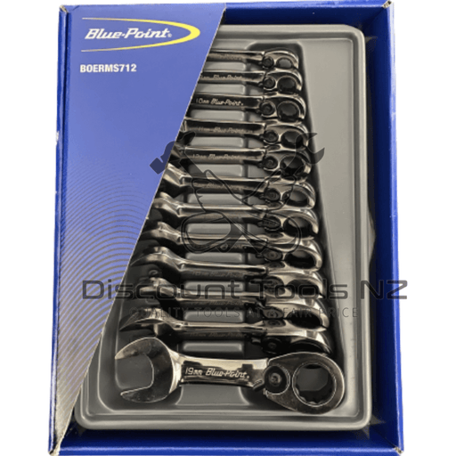 Dark Slate Gray Blue Point Tools Short Ratchet Spanner Set 8-19mm BOERMS712 Ratchet Spanners