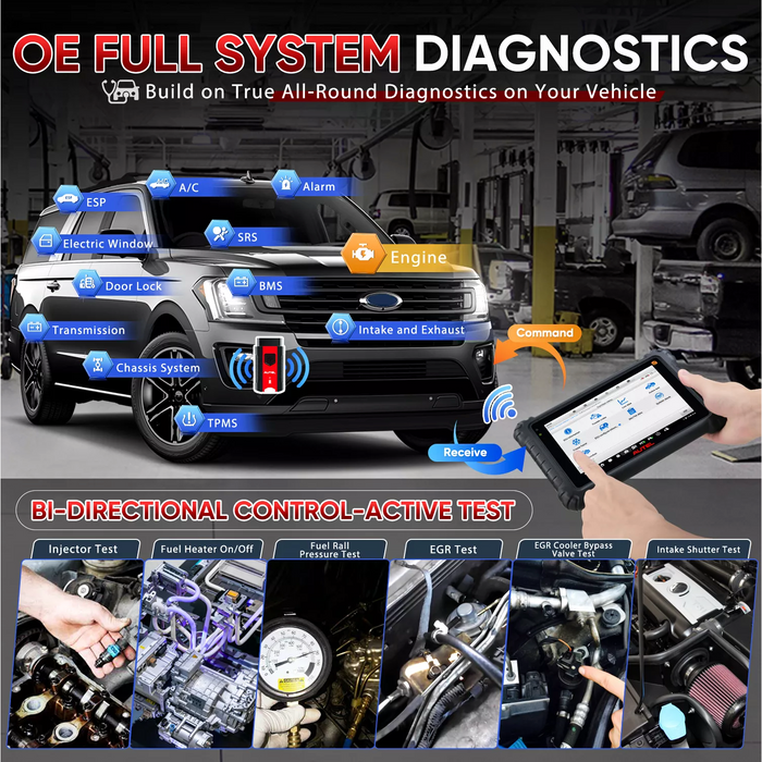 Dark Slate Gray AUTEL MaxiCom MK906PRO TS, Diagnostic Scan Tool with TPMS Functions Vehicle Diagnostic Scanners