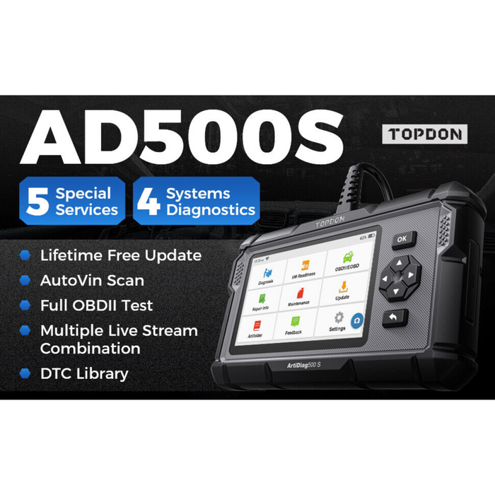 TOPDON ArtiDiag 500S Car Code Tool Diagnostic Scan Tool ABS SRS Full OBD2