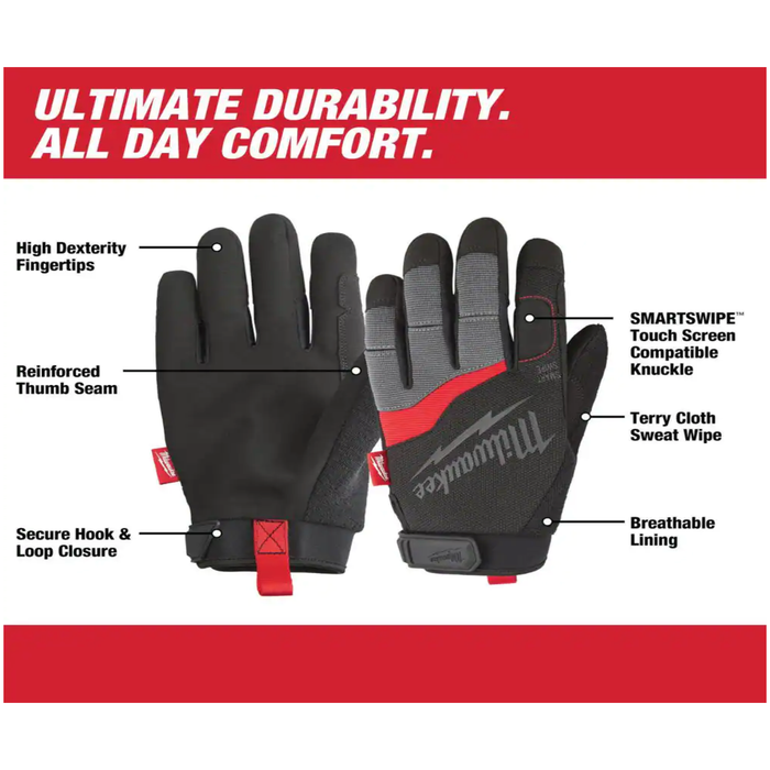 Firebrick Milwaukee Performance FreeFlex Work Gloves Work Gloves