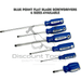 Light Gray Blue Point Flat Blade Screwdrivers, 6 Sizes Available Screwdrivers