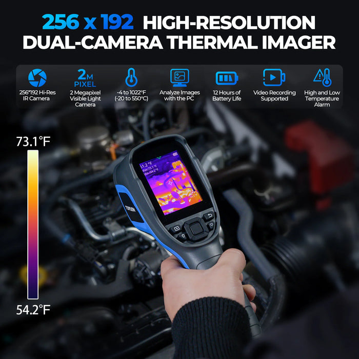 Black TOPDON TC005 Handheld Thermal Imaging Camera Thermal Camera