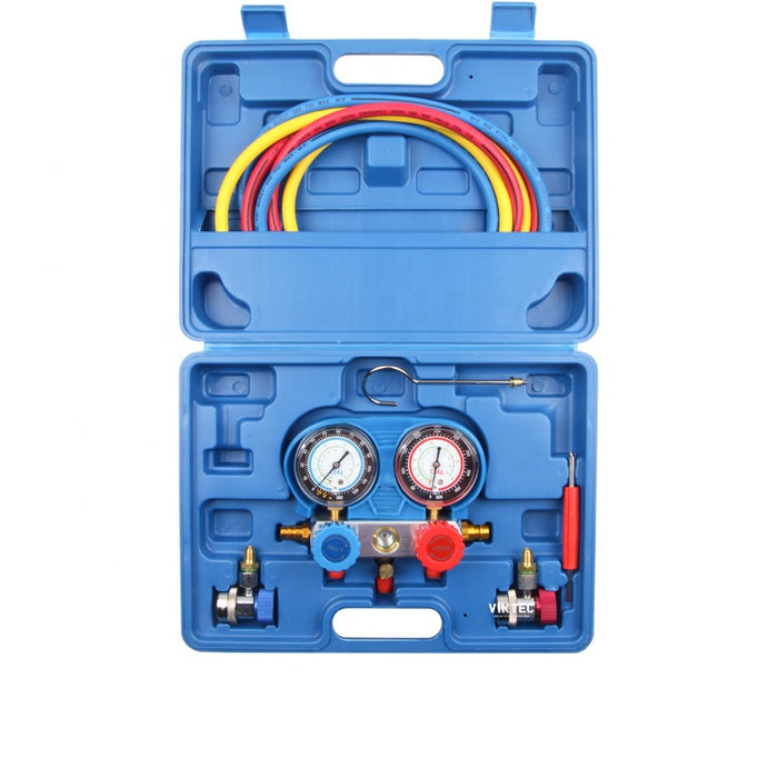 Steel Blue DTNZ AC Manifold Gauge Set Air Conditioning Diagnostic Refrigeration Set Kit Pump Tools