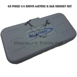 Dim Gray Blue Point 62 Piece 1/4" Drive Metric & SAE Socket Set Socket Sets