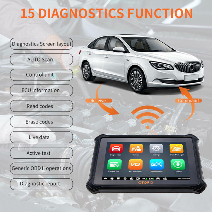 Light Gray OTOFIX D1 Professional Diagnostic Scan Tool Bi-Directional Vehicle Diagnostic Scanners