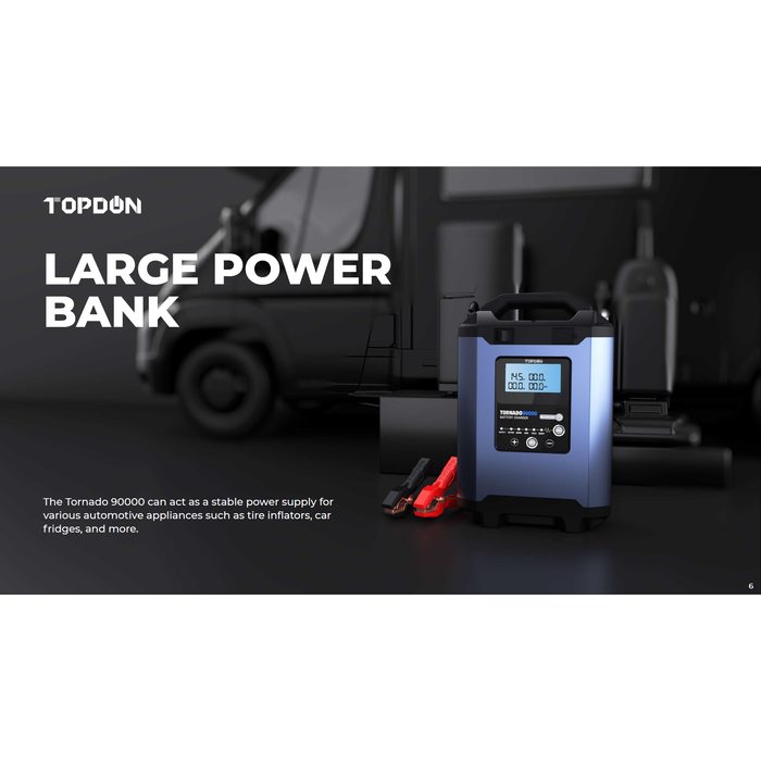 Dark Slate Gray TOPDON Tornado 9000 Battery Maintainer & Stable Power Supply For ECU Programming Vehicle Battery Chargers